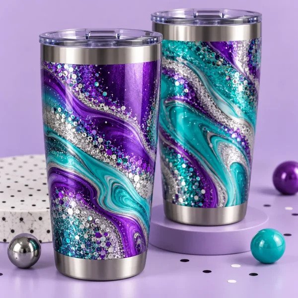 AI-created illustrative custom tumblers for Jewel Haus